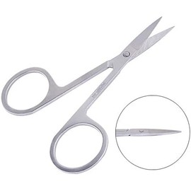 Tijeras de corte de pestañas de cejas de acero inoxidable Tijeras de vello facial Herramienta de maquillaje de cejas de pestañas postizas de cejas