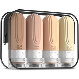 Mrsdry Travel Bottles for Toiletries, Tsa Approved 2oz Travel size Bottles, BPA Free Leak Proof Travel Toiletry Containers, Refillable Travel Accessories with Toiletry Bag for Shampoo Liquid (4 Pack)