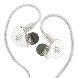 Kiwi Ears Belle, auriculares intrauditivos con controlador de diafragma DLC de 10mm, auriculares HiFi con cable con cable desmontable de 2 pines bañado en plata para audiofílicos y juegos