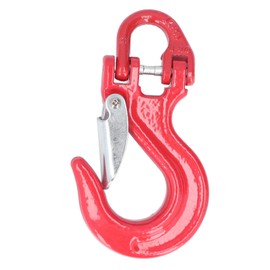Keenso Winch Rope Hook, Safety Lock Hook, Winch Trailer Clevis Hook, Red, 2T Loading 80 Steel, Universal with Safety Lock, Heavy Duty Trailer Band Parts