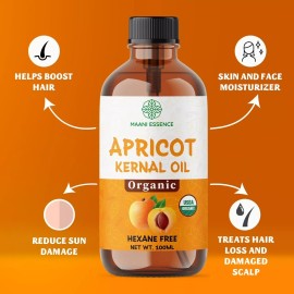 100ML LARGE ORGANIC APRICOT KERNEL OIL 100% PURE AND NATURAL NON GMO MADE IN USA