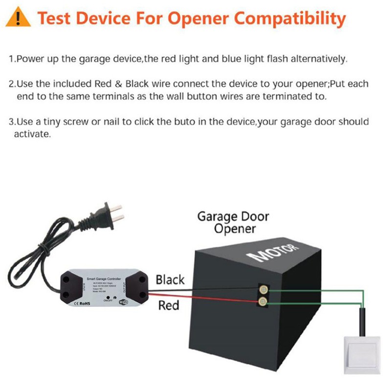 Smart Garage Controller 100‑240V ABS Smartphone App Control Wifi Smart