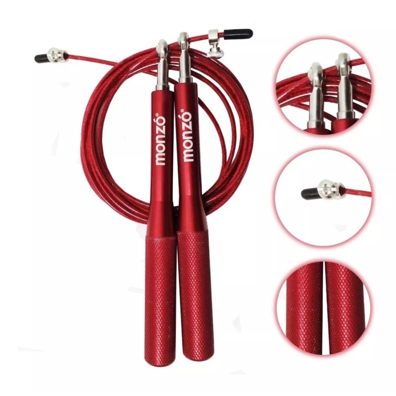 Monzó Cuerda Saltar Aluminio Box, Crossfit, Ultra Rapida , Plata