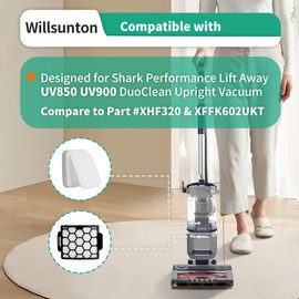 UV850 UV900 Filters Replacement for Shark Performance Lift-Away UV850 UV900 DuoClean Upright Vacuum, Compare to Part #XHF320 & XFFK602UKT, 1 HEPA Filter and 2 Foam & Felt Filters