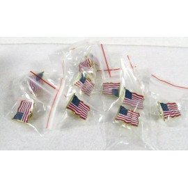 Unbranded American Flag Lapel Pins Lot of 10 Patriotic USA Pins Clutch Back Hat Pin