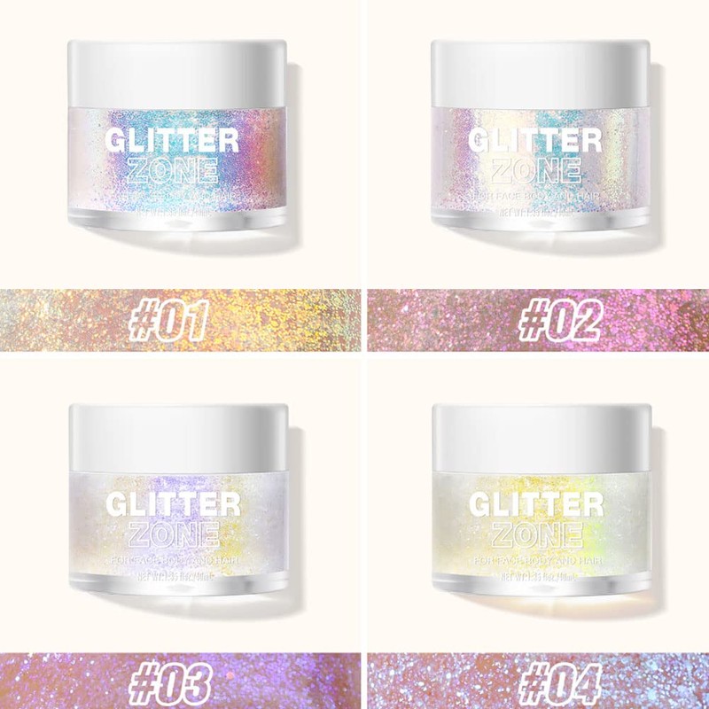 GECOMO Glitter Gel Eyeshadow Highlights 40ml Chunky Glitter - 03#