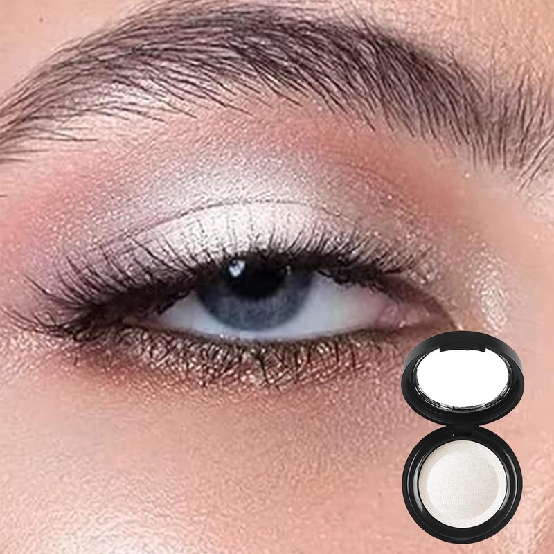 White Eyeshadow Single,Pressed Fine Powder Eyeshadow, High Shimmer Pearl Shadow