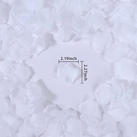 ATFL - Pétalos de rosa blancos de 0.95 libras, 5000 pétalos de flores blancas artificiales para bodas, pedales de rosas artificiales para decoraciones románticas noches especiales, pétalos de Rosas