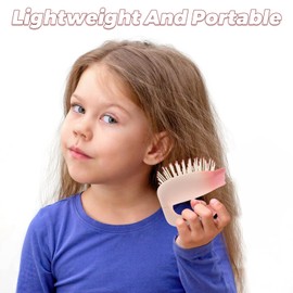 SAFIGLE Mini Hair Brush: Paddle Hairbrush Small Travel Detangler Brush For Girls Boys Kids Women Men Dry And Wet Hair Pink