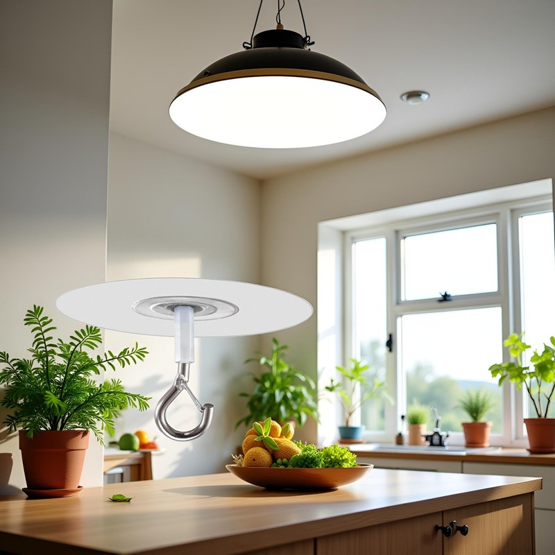 1pc Silver Adhesive Ceiling Hook-Weight-Bearing Stick-On Ceiling Hooks, Sticky Ceiling