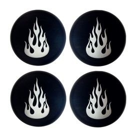 Kustom Cycle Parts Flames/Fire Theamed Smoke Bullet Turn Signal Light Lens Covers Compatible with Harley Davidson Street Glide, Road Glide, Road King, Sportster, Softail (2 Pair)