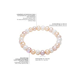 Valero Pearls Ladies Bracelet with Freshwater cultured pearls white apricot lilac 00446660
