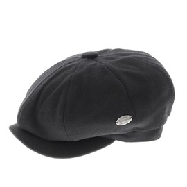 Melton Wool Bakerboy Newboy Peak 8 Panel Cap (UK, Numeric, 7 1/8, Black)