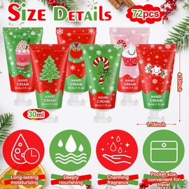 Loopeer 72 Pcs Christmas Hand Cream Gifts Bulk for Women Hand Lotion Travel Size Mini Cremas Para Manos for Dry Cracked Hands Moisturizer Cream for Stocking Stuffers Gift Xmas travel Calendar Advent