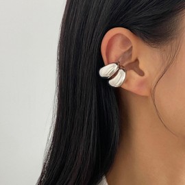 Gold Non-Piercing Ear Cuffs Chunky Cartilage Clip-on Earrings Trendy Jewelry for Women