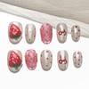 Sun&Beam Nails Handmade Nail Tip, Short, Round, Red, White, Pink,