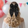 Bdfgh Sparking Black Hair Bow Tie, Hair Clip with Glitter,