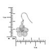 Sterling Silver 5/8 Inch Hibiscus Dangle Earrings