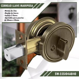 Prez Cerrojo Llave Mariposa Acero Inoxidable Cerradura Seguridad