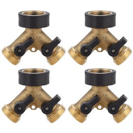 3/4" Brass Faucet Adapter 2 Way Faucet Garden Hose Splitter Irrigation Hose Outdoor Tap Adapters Connectors 2 Way Brass Faucet Splitter Y Style with