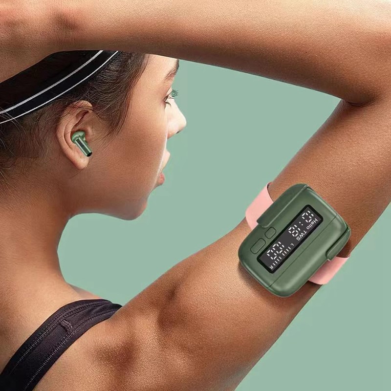 Fahgaer Portable Clock Wireless Bluetooth Earphones Semi in Ear Touch