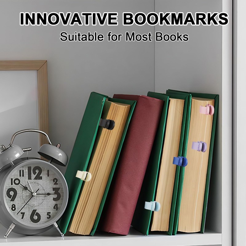 6Pcs Automatic Bookmark, Silicone Book Marks for Reading Women, Men,