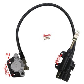 ICONSPORTSS Go Kart Hydraulic Rear Disc Brake Caliper System, Go Kart Brake Kit for 110cc 125cc 150cc 200cc Drift Trikes Quad ATV Go Kart, Go Kart Foot Brakes, Includes Brake Pads, 600mm Tube