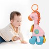 Infant Stroller Rattle Bell with Teether Mirror Cute Giraffe Plush