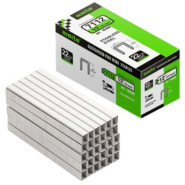 meite 71/12 22 Gauge 304 Stainless Steel Upholstery Staples, 3/8-Inch Crown with 1/2-Inch Leg Length, Heavy Duty Staples for Construction, Furniture, Crafts & DIY Projects (1 Box)
