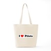 CafePress I Love Pilots Tote Bag Natural Canvas Tote Bag,