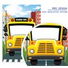 DoraDream Yellow School Bus Backdrop, 3.3 x 5 ft, Polyester,