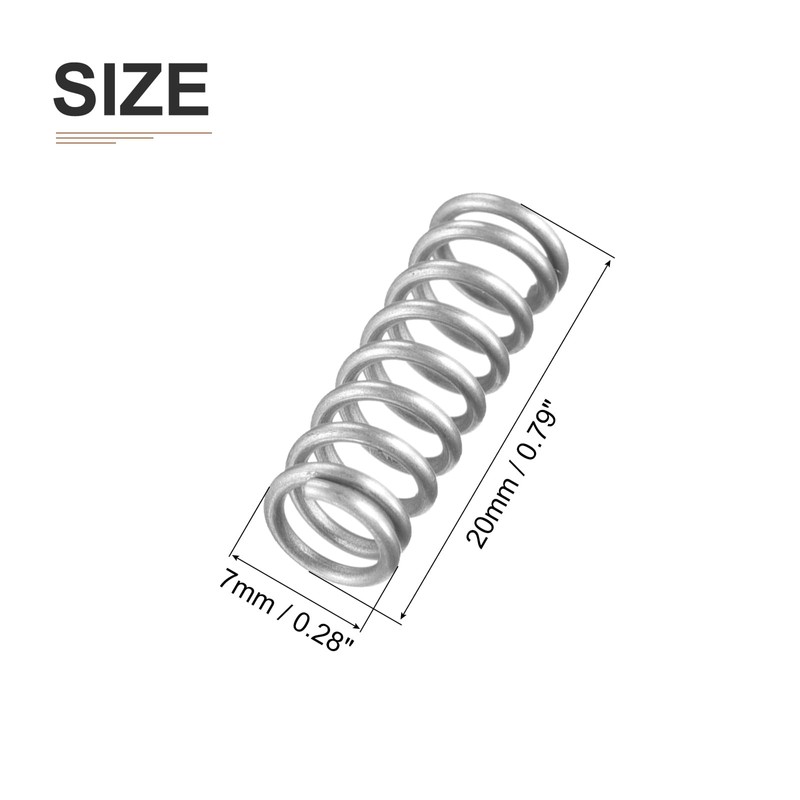 DTGN 1 x 7 x 20 mm (DxADxL) Compression Spring
