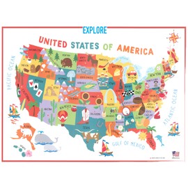 Swiftmaps 28x40 United States USA US Children's Wall Map Mural Poster Laminated for Kids