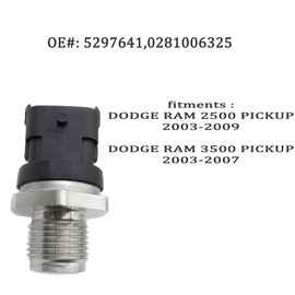 KEEPTOP 0281006325 Fuel Rail Pressure Sensor Regulator 5297641 Fits Dodge RAM 2003-2007 2500 3500 5.9L Cummins Diesel Engine