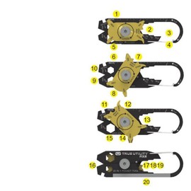 zmart Keychain 20 Multi Tool Portable Ruler Bottle Opener Wrench Driver Quick Release