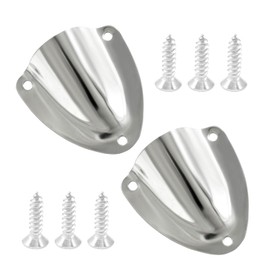 Waziaqoc 2Pcs Marine Wire Cable Vent Cover, 2.3 Inch Length Clam Shell Vent, Stainless Steel Wire Vent Cover for Boat, with Mounting Screws(Silver)