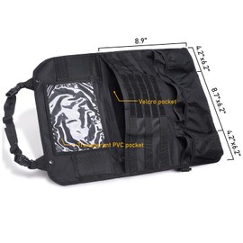 Tactical Car Seat Back Organizer Upgraded Tactical Molle Seatback Cover Protector Universal Fit Vehicles Truck MPV Pickup (Black)