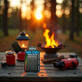 2Pcs Black Practical Propane Butane LPG Fuel Gas Tank Level Indicator, Reusable Propane Fuel Level Indicators,Magnetic Gauge Bottle Grill Connectors and Hoses for Outdoor Cooking Replacement Parts