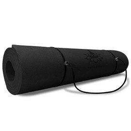 Hatha Yoga Thick TPE Yoga Mat 72"x 27"x1/3 inch Non Slip Eco Friendly Exercise Mat for Yoga Pilates & Floor Workouts (black)
