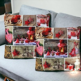 LED Decorative Cushion 45 x 45 cm with Filling – Set of 2 – Includes Lighting – Light Cushion – Christmas – Winter – Decorative Cushion – Decorative Cushion – Cushion Covers – Super Soft – Motif: 9