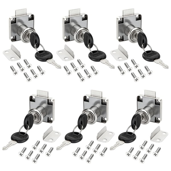 YOUNTHYE 6PCS Cabinet Lock 22mm, Metal Cupboard Locks with Key