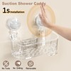 Luxear Shower Caddy, Suction Shower Caddy with Razor Hooks, Clear