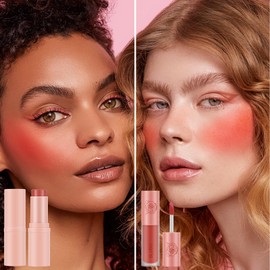 Boobeen 3 Pcs Blush Kit, Lightweight Longlasting Multi-use Cream Blush Face Makeup Blendable, Matte and Dewy Finish for All Skin Tones