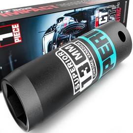 Aiourx 1/2" Drive Impact Socket, 13 mm Deep Socket, Metric, 6 Point, CR-V, for Automotive Maintaince, Mechanical Equipment Maintaince