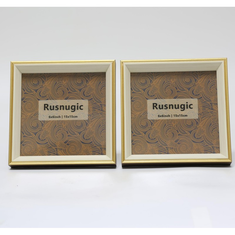 Rusnugic 6x6 Picture Frame - 2 Pack Rustic Square Photo
