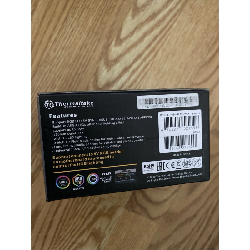 Thermaltake UX100 ARGB CPU Cooler Heatsink Fan RGB Intel LGA