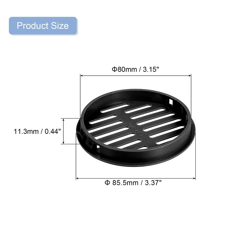 sourcing map 12Pcs 80mm/3.15" Circular Soffit Air Vents, Plastic Soffit