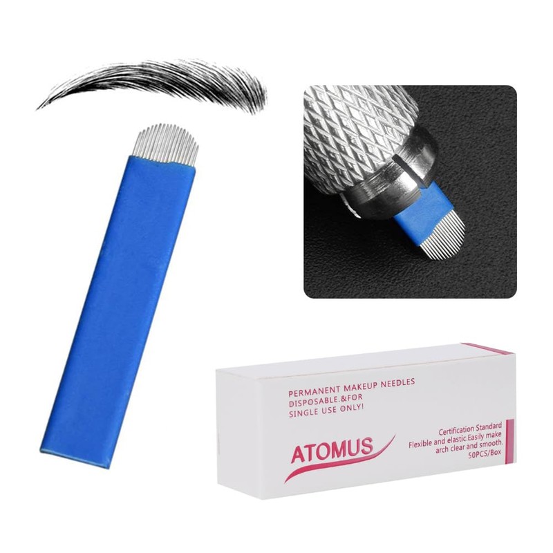 ATOMUS Microblading Needles Kit 14-Pin 18U Pin Liner Needles Permanent