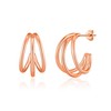 Philip Jones Rose Gold Plated Triple Hoop Earrings