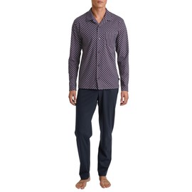 CALIDA Men's Relax Imprint Pajama Set, Opaque, Mars Red, 40